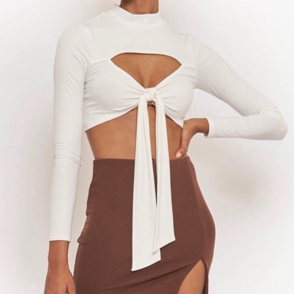 White long sleeve top